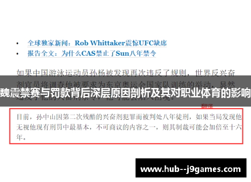 魏震禁赛与罚款背后深层原因剖析及其对职业体育的影响 魏震禁赛与罚款背后深层原因剖析及其对职业体育的影响